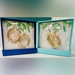 NWT Chunky 14K Gold Hoop Earrings - Lighter weight